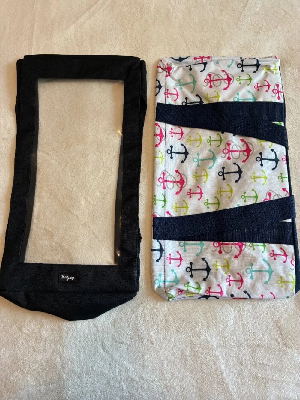 Thirty-One Medium Utility Tote + Top-A-Tote NWT First Mate Anchor Print Retired - Picture 5 of 10